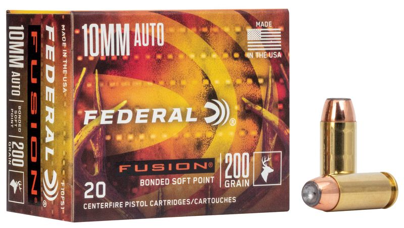 Fusion Handgun, 10mm Auto, 200 Grain, Fusion Soft Point, 1200 fps 10mm Auto Caliber Ammo - 20 Rounds of 200 Grain Weight Ammunition (F10FS1)