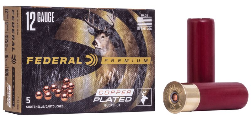 Buckshot, 12 Gauge, 000 Buck Shot, 3 in, 1225 fps 12 Gauge Ammo - 5 Shells of #000 Buck Shot Ammunition (P158 000)