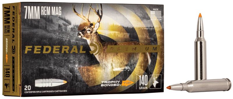 Trophy Bonded Tip, 7mm Rem Mag, 140 Grain, Trophy Bonded Tip, 3150 fps 7mm Rem Mag Caliber Ammo - 20 Rounds of 140 Grain Weight Ammunition (P7RTT2)