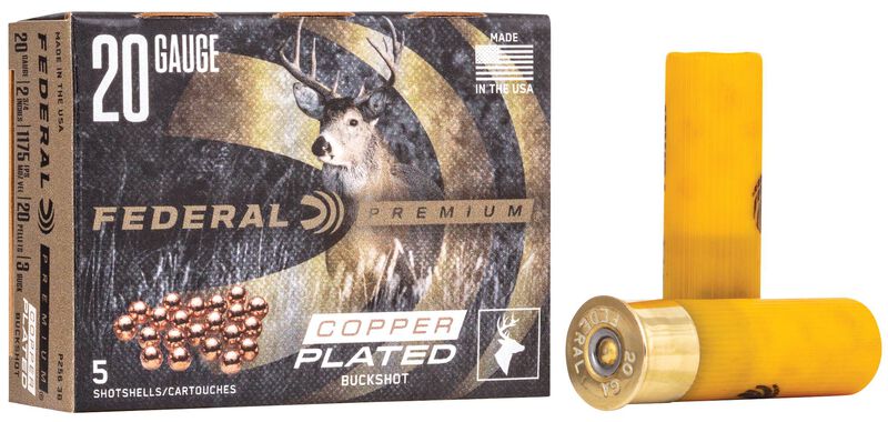 Buckshot, 20 Gauge, 3 Buck Shot, 2-3/4 in, 1175 fps 20 Gauge Ammo - 5 Shells of #3 Buck Shot Ammunition (P256 3B)