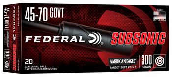 Federal Subsonic, 45-70 Government, 300 Grain, Target Soft Point, 1000 fps