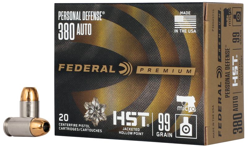 Personal Defense HST, 380 Auto, 99 Grain, HST Jacketed Hollow Point, 935 fps