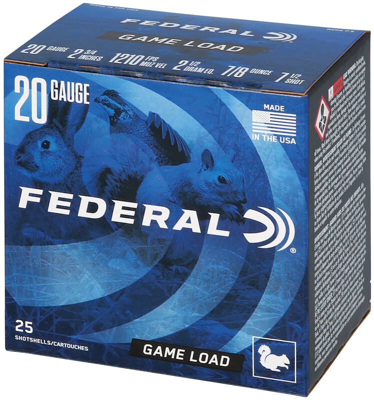 Game Load Upland, 20 Gauge, 7.5 Shot, 2-3/4 in, 7/8 oz, 1210 fps