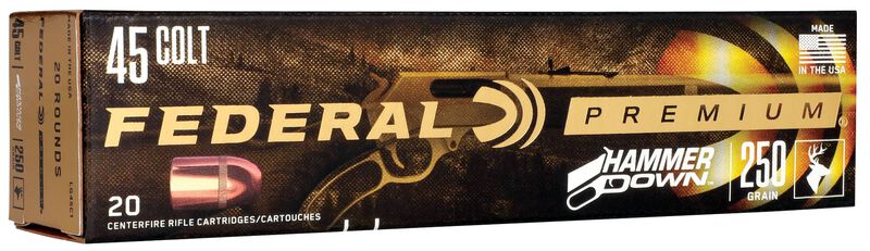 HammerDown Handgun, 45 Colt, 250 Grain, Bonded Hollow Point, 1025 fps 45 Colt Caliber Ammo - 20 Rounds of 250 Grain Weight Ammunition (LG45C1)