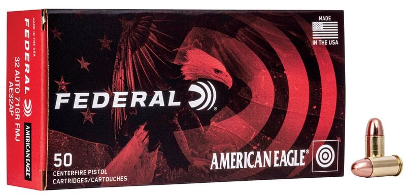 American Eagle Handgun, 32 Auto, 71 Grain, Full Metal Jacket, 900 fps