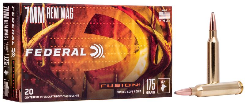 Fusion Rifle, 7mm Rem Mag, 175 Grain, Fusion Soft Point, 2760 fps 7mm Rem Mag Caliber Ammo - 20 Rounds of 175 Grain Weight Ammunition (F7RFS2)