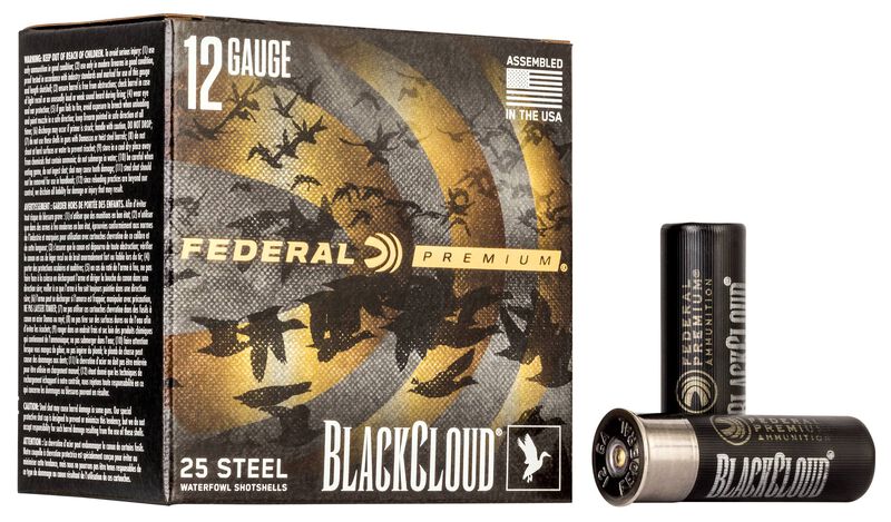 Black Cloud FS Steel, 12 Gauge, 4 Shot, 3 in, 1 1/4 oz, 1450 fps 12 Gauge Ammo - 25 Shells of #4 Shot Ammunition (PWBX142 4)