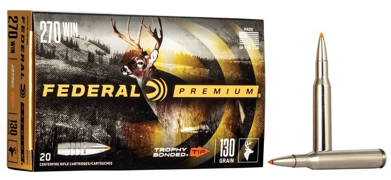 Trophy Bonded Tip, 270 Win, 130 Grain, Trophy Bonded Tip, 3060 fps 270 Win Caliber Ammo - 20 Rounds of 130 Grain Weight Ammunition (P270TT1)