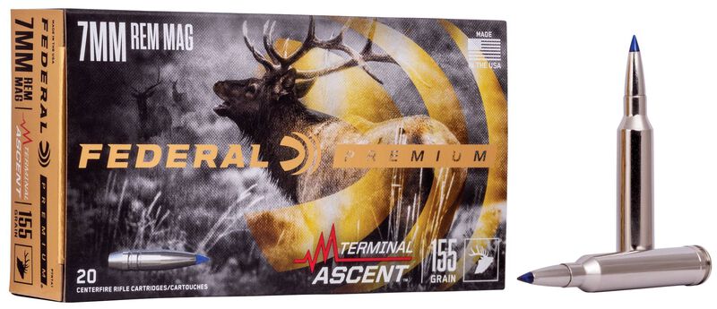 Terminal Ascent, 7mm Rem Mag, 155 Grain, Terminal Ascent, 3000 fps 7mm Rem Mag Caliber Ammo - 20 Rounds of 155 Grain Weight Ammunition (P7RTA1)