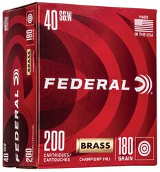 Champion Training, 40 S&W, 180 Grain, Full Metal Jacket, 1000 fps