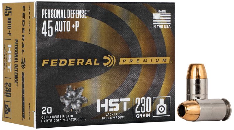 Personal Defense HST, 45 Auto +P, 230 Grain, HST Jacketed Hollow Point, 950 fps 45 Auto +P Caliber Ammo - 20 Rounds of 230 Grain Weight Ammunition (P45HST1S)
