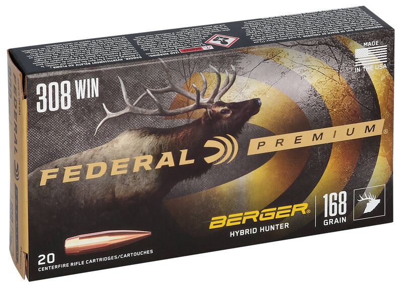 Berger Hybrid Hunter, 308 Win, 168 Grain, Berger, 2700 fps