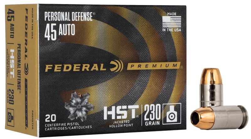 Personal Defense HST, 45 Auto, 230 Grain, HST Jacketed Hollow Point, 890 fps