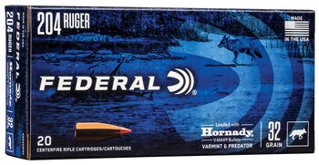 Varmint & Predator, 204 Ruger, 32 Grain, Hornady&reg; V-Max&reg;, 4100 fps