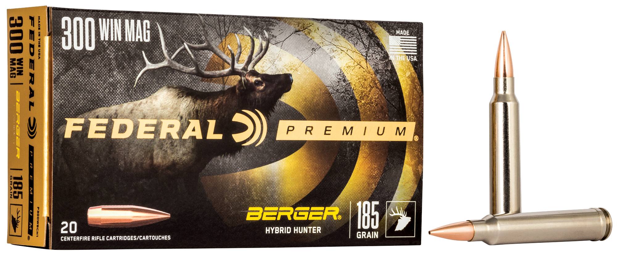 Federal Premium Berger Hybrid Hunter 300 Win Mag 185 gr. Ammunitions