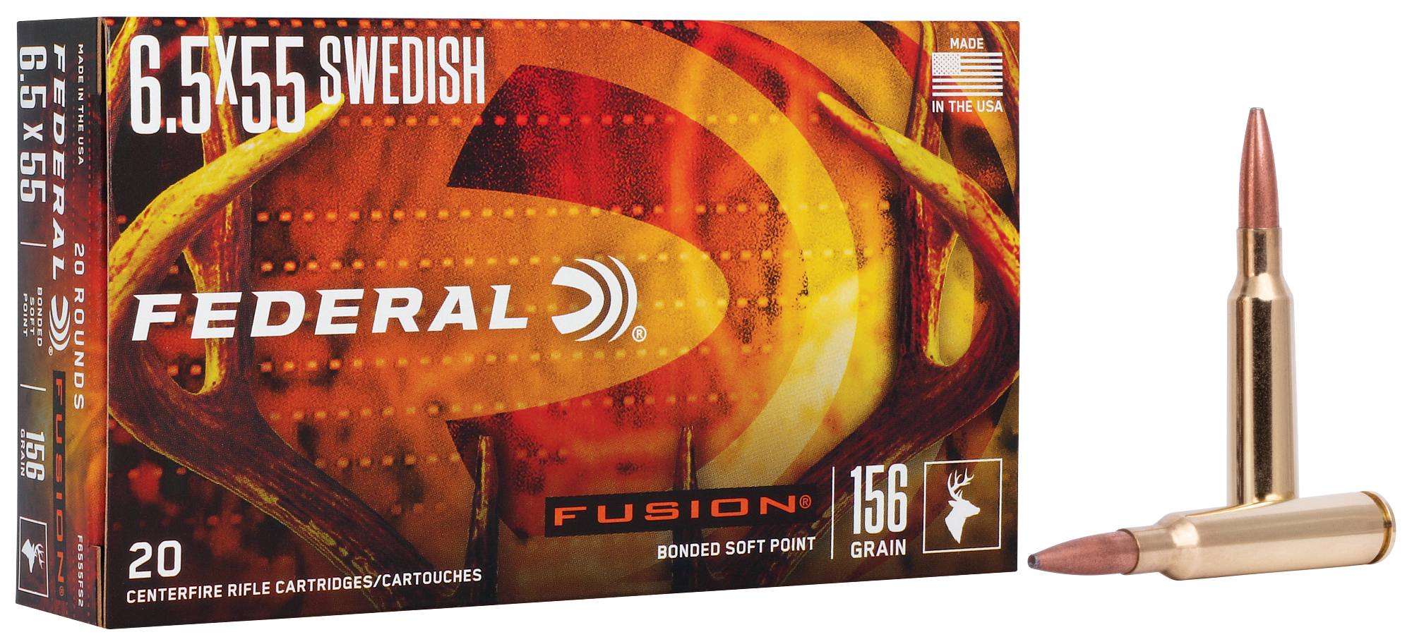 Fusion Rifle, 6.5x55 Swedish, 156 Grain, Fusion Soft Point, 2500 fps by Federal Premium -