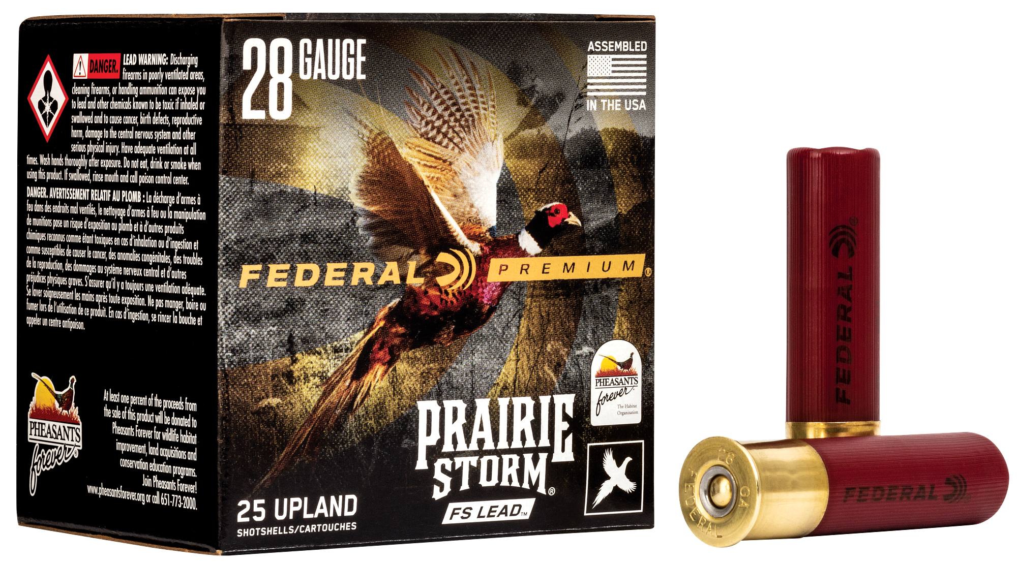 Federal Prairie Storm 28ga 6 Shot – Superb FS Lead Upland Loads, 25 Rounds