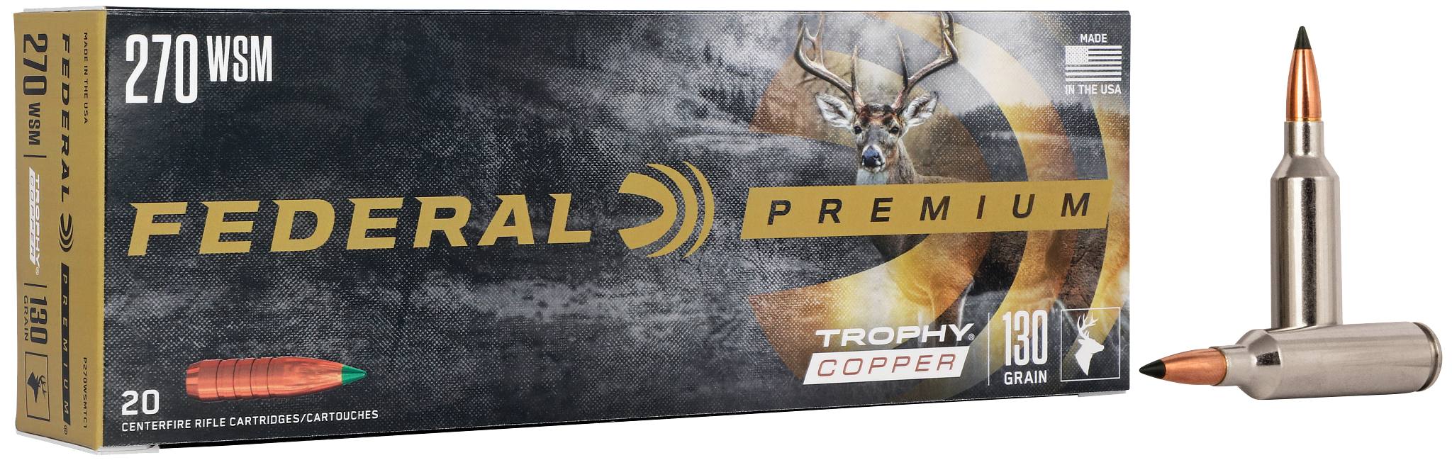 Trophy Copper, 270 WSM, 130 Grain, Trophy Copper, 3280 fps by Federal Premium -