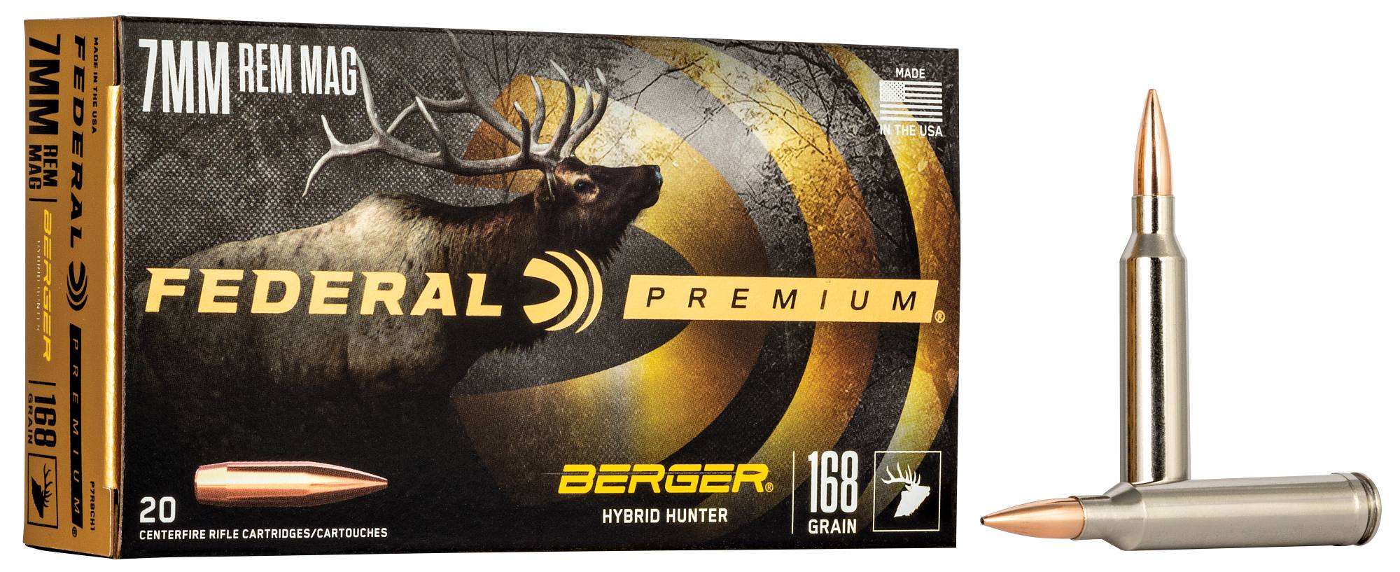 Federal Premium Berger Hybrid Hunter, 7mm Rem Mag, 168 Grain, Berger Hybrid, 2870 fps - $77.99 at Federal Premium