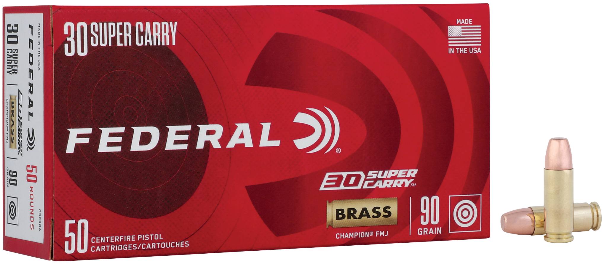 Federal Premium Champion Training, 30 Super Carry, 90 Grain, Full Metal Jacket, 1300 fps - $23.99 at Federal Premium