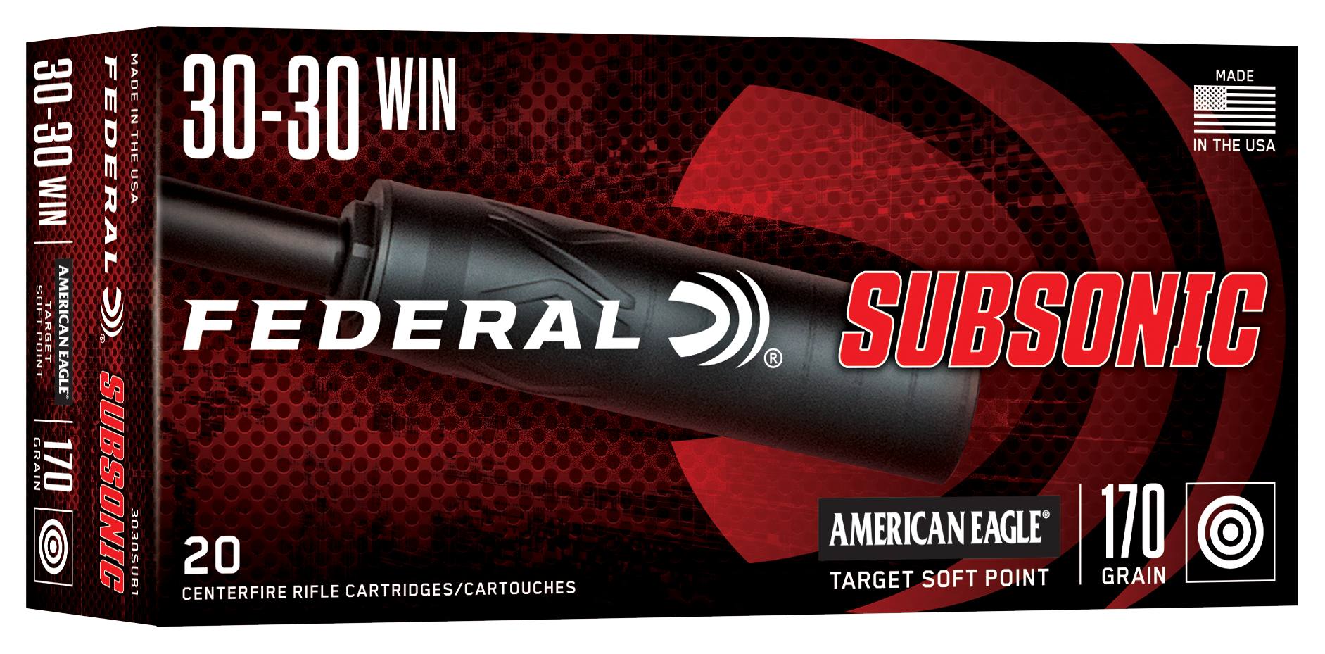 Federal Premium Federal Subsonic, 30-30 Win, 170 Grain, Target Soft Point, 1000 fps - $39.99 at Federal Premium
