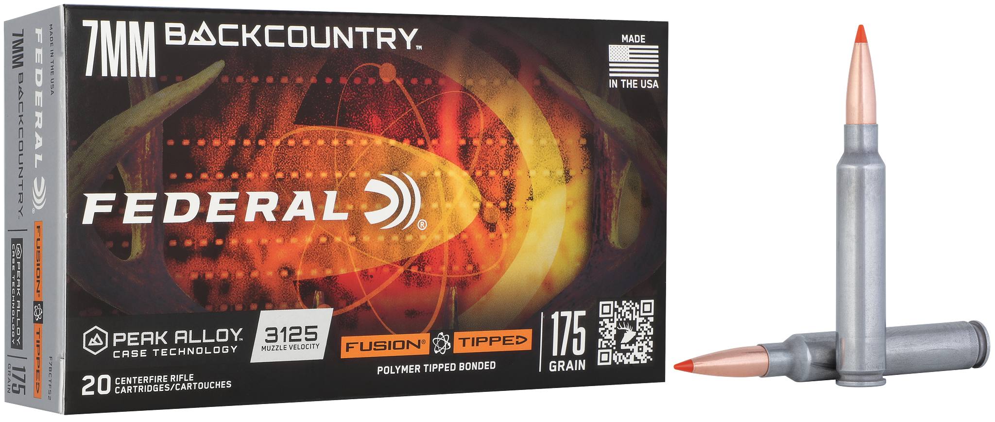 Federal Premium Fusion Tipped Rifle, 7mm Backcountry, 175 Grain, Fusion Tipped, 3125 fps - $68.99 at Federal Premium
