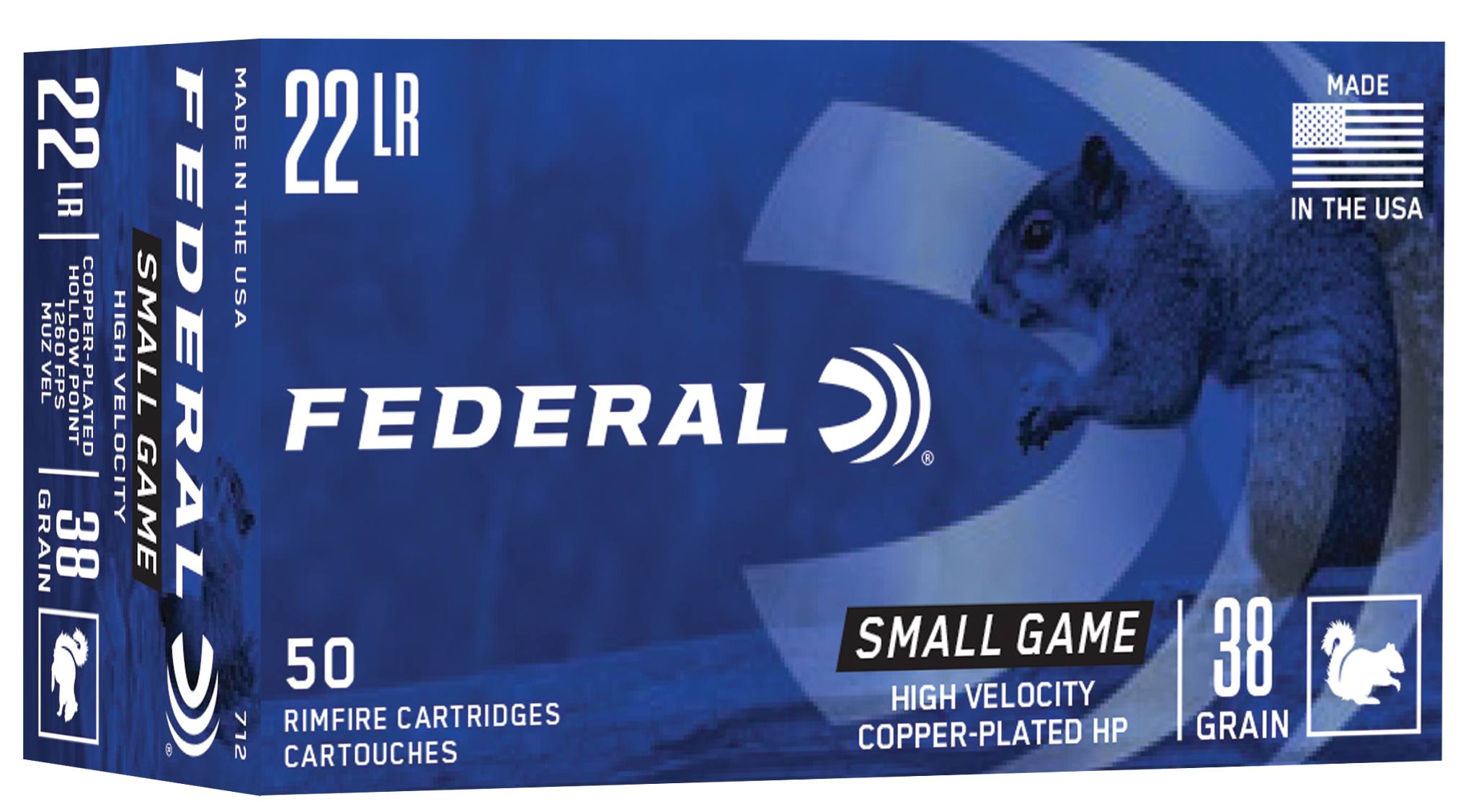 Federal Premium Small Game, 22 LR, 38 Grain, Copper Plated Hollow Point, 1260 fps - $6.99 at Federal Premium