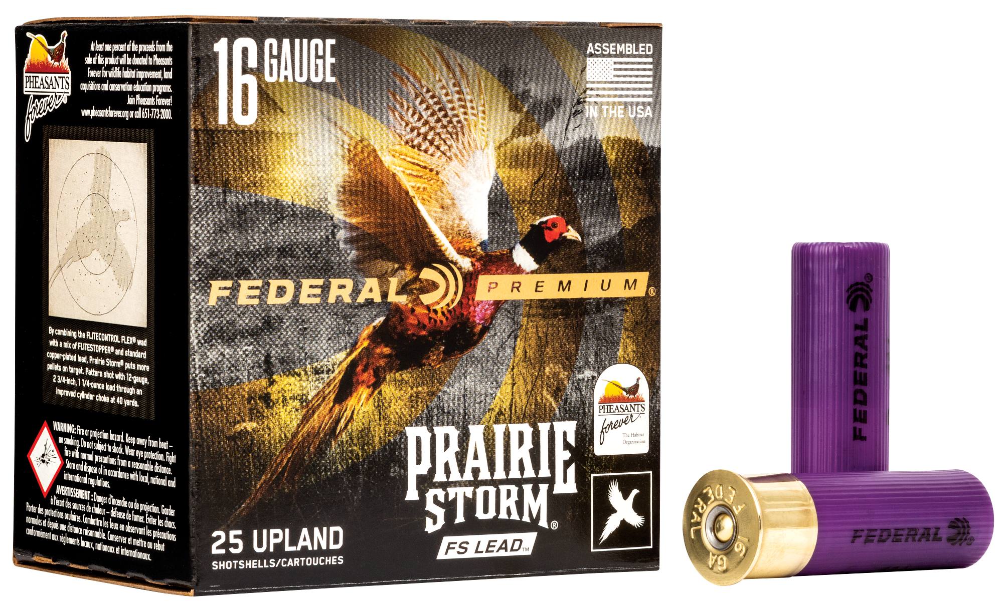 Federal Premium Prairie Storm FS Lead, 16 Gauge, 4 Shot, 2-3/4 in, 1 1/8 oz, 1425 fps - $47.99 at Federal Premium