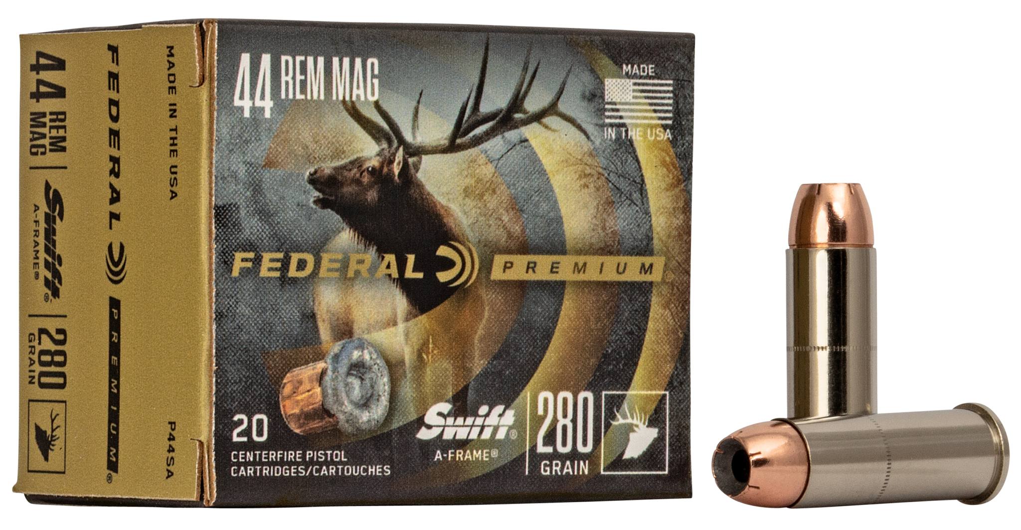 Swift A-Frame, 44 Rem Magnum, 280 Grain, Swift A-Frame, 1170 fps by Federal Premium -