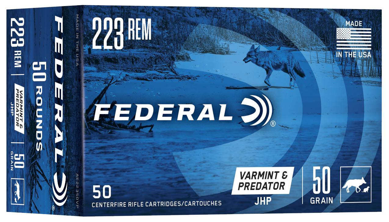 Federal Premium Varmint & Predator, 223 Rem, 50 Grain, Jacketed Hollow Point, 3325 fps - $58.99 at Federal Premium