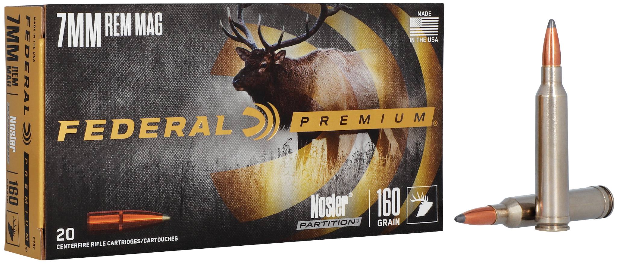 Nosler Partition, 7mm Rem Mag, 160 Grain, Nosler Partition, 2950 fps by Federal Premium -