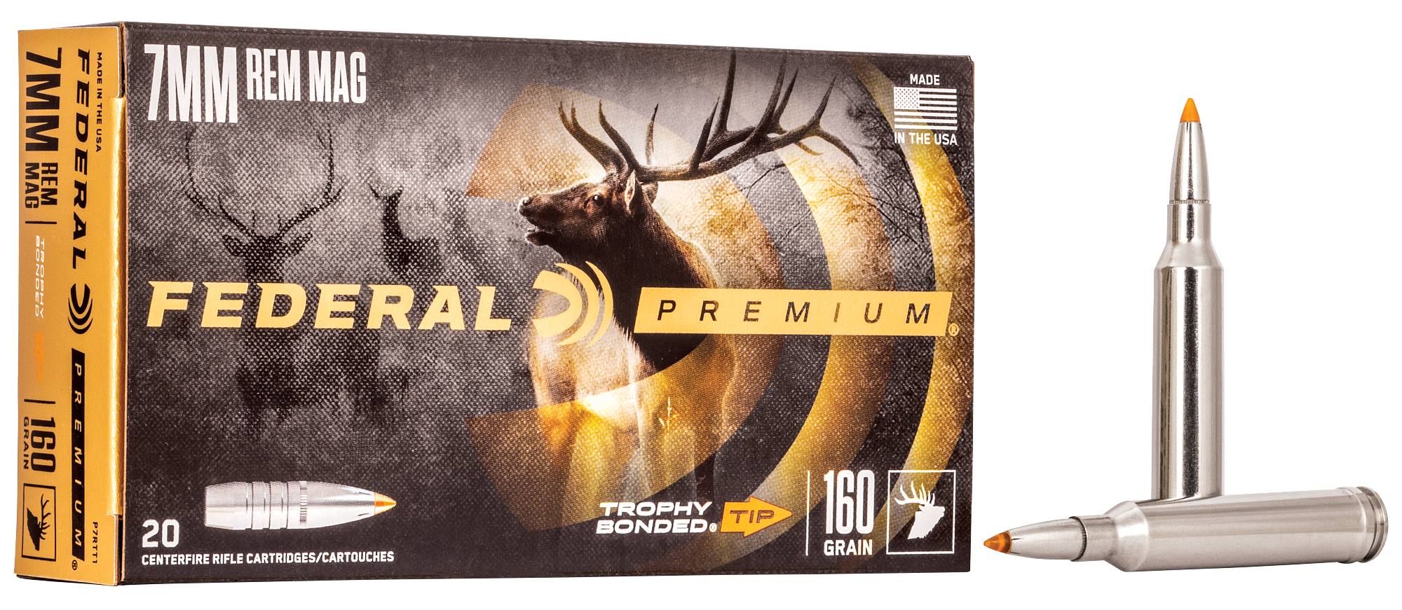 Trophy Bonded Tip, 7mm Rem Mag, 160 Grain, Trophy Bonded Tip, 2900 fps by Federal Premium -