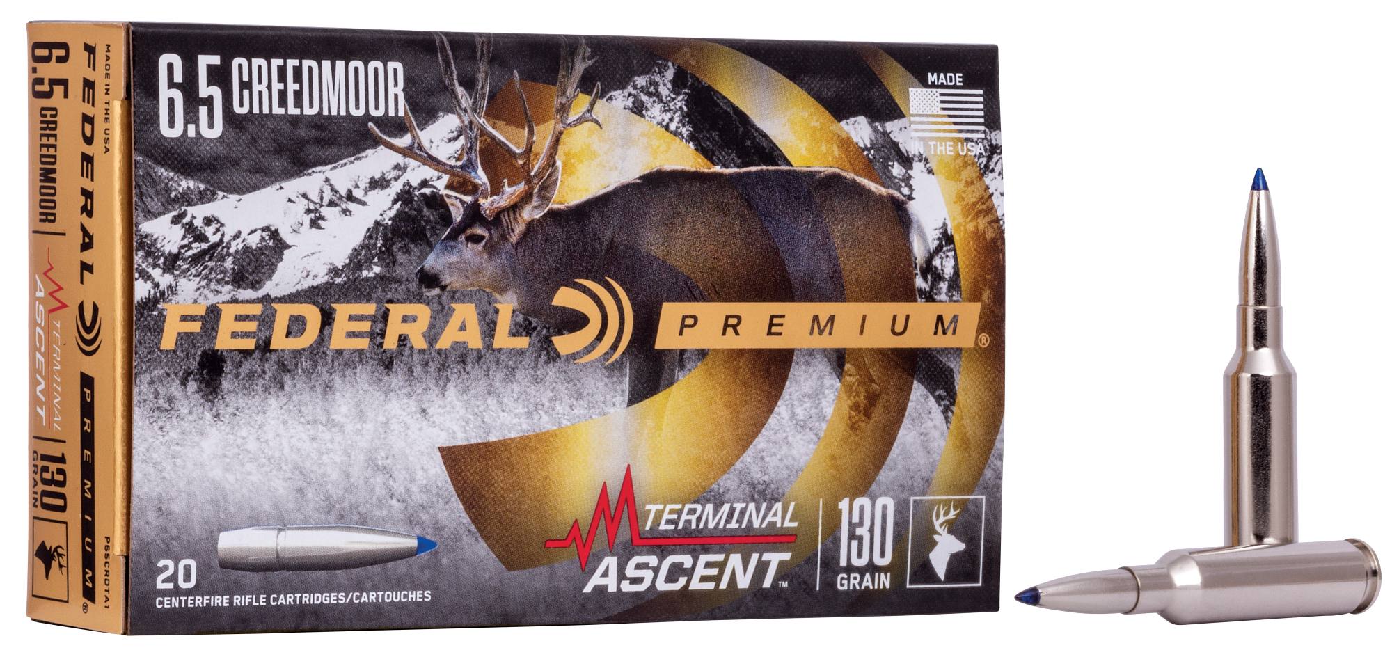 Federal Premium Terminal Ascent, 6.5 Creedmoor, 130 Grain, Terminal Ascent, 2800 fps - $78.99 at Federal Premium