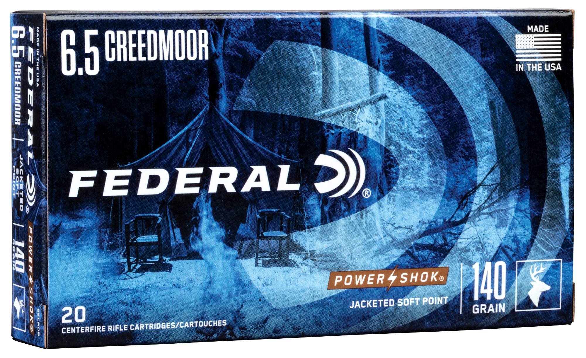 Federal Premium Power-Shok Rifle, 6.5 Creedmoor, 140 Grain, Jacketed Soft Point, 2725 fps - $46.99 at Federal Premium