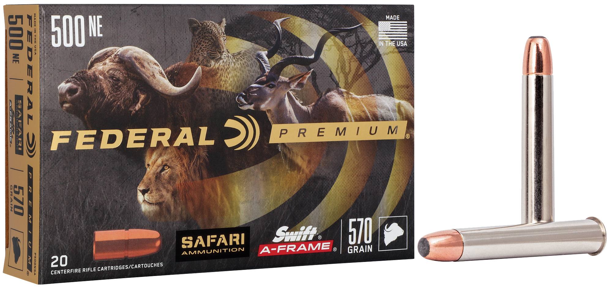 Federal Premium Safari Swift A-Frame, 500 Nitro Express, 570 Grain, Swift A-Frame, 2100 fps - $366.99 at Federal Premium
