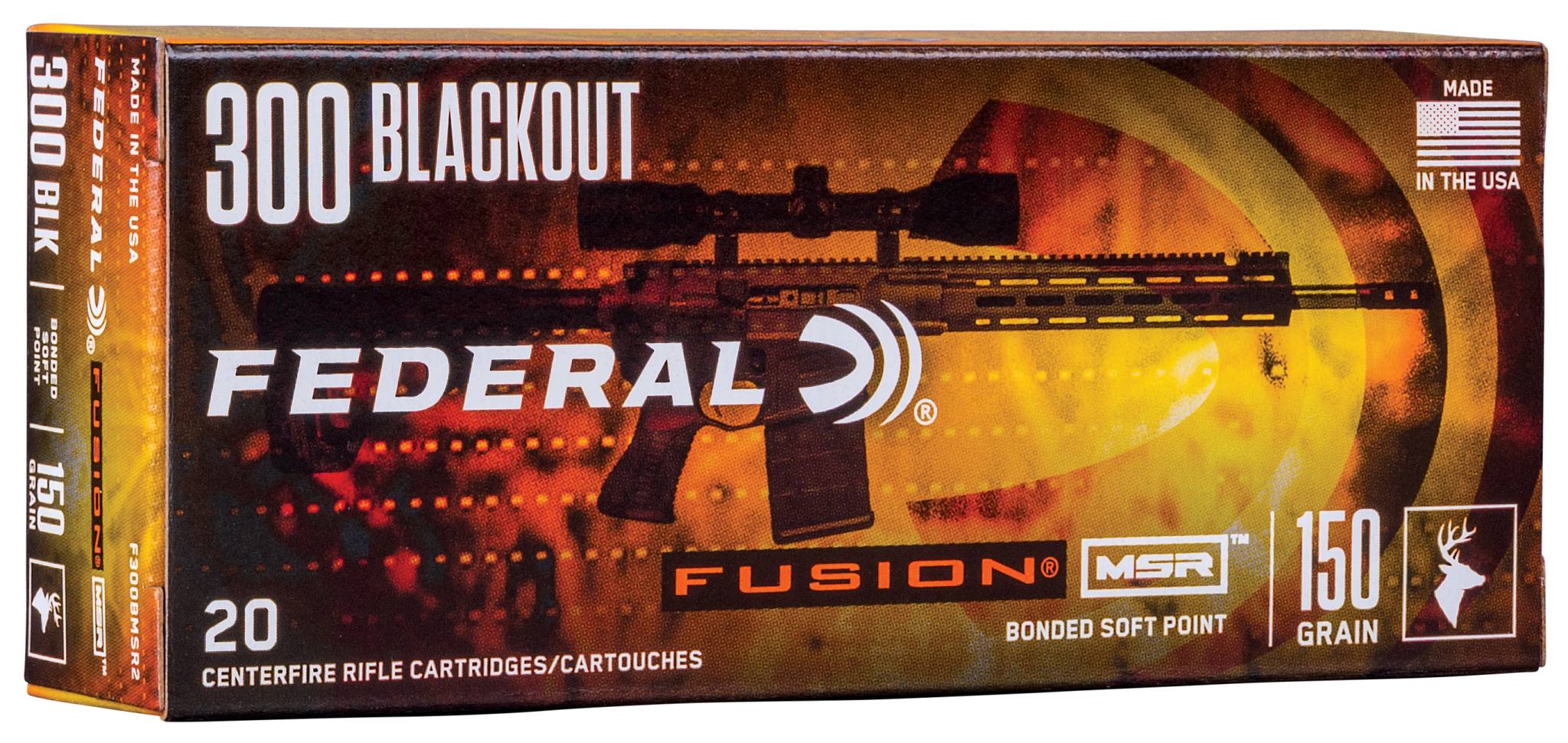 Fusion MSR, 300 Blackout, 150 Grain, Fusion Soft Point, 1900 fps by Federal Premium -