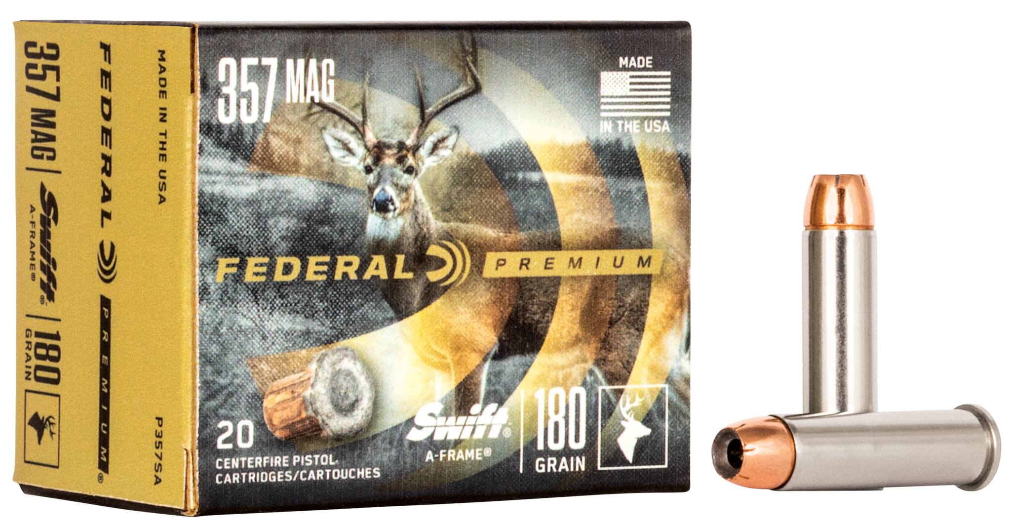 Swift A-Frame, 357 Magnum, 180 Grain, Swift A-Frame, 1130 fps by Federal Premium -