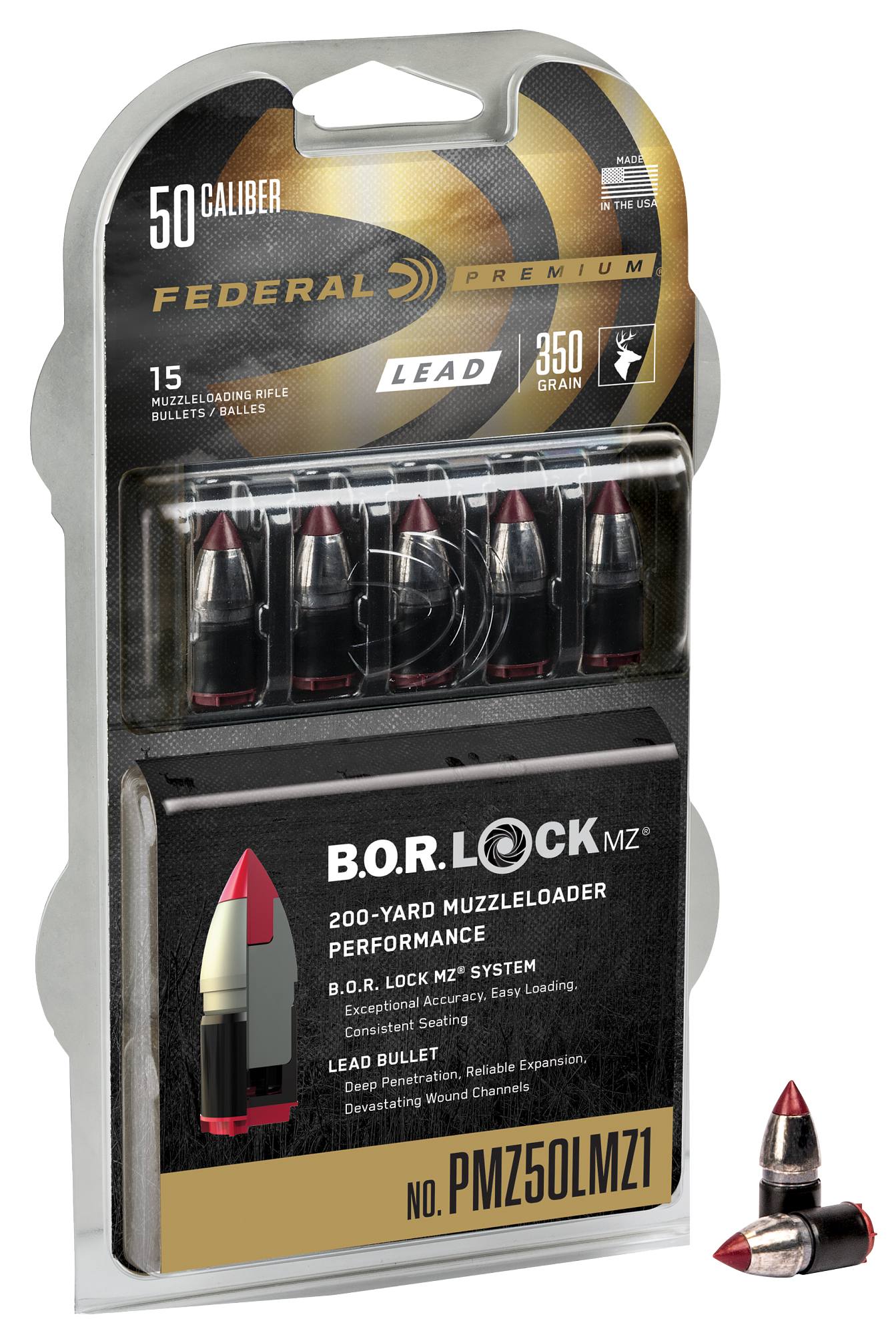 Lead Tipped Muzzleloader Bullet