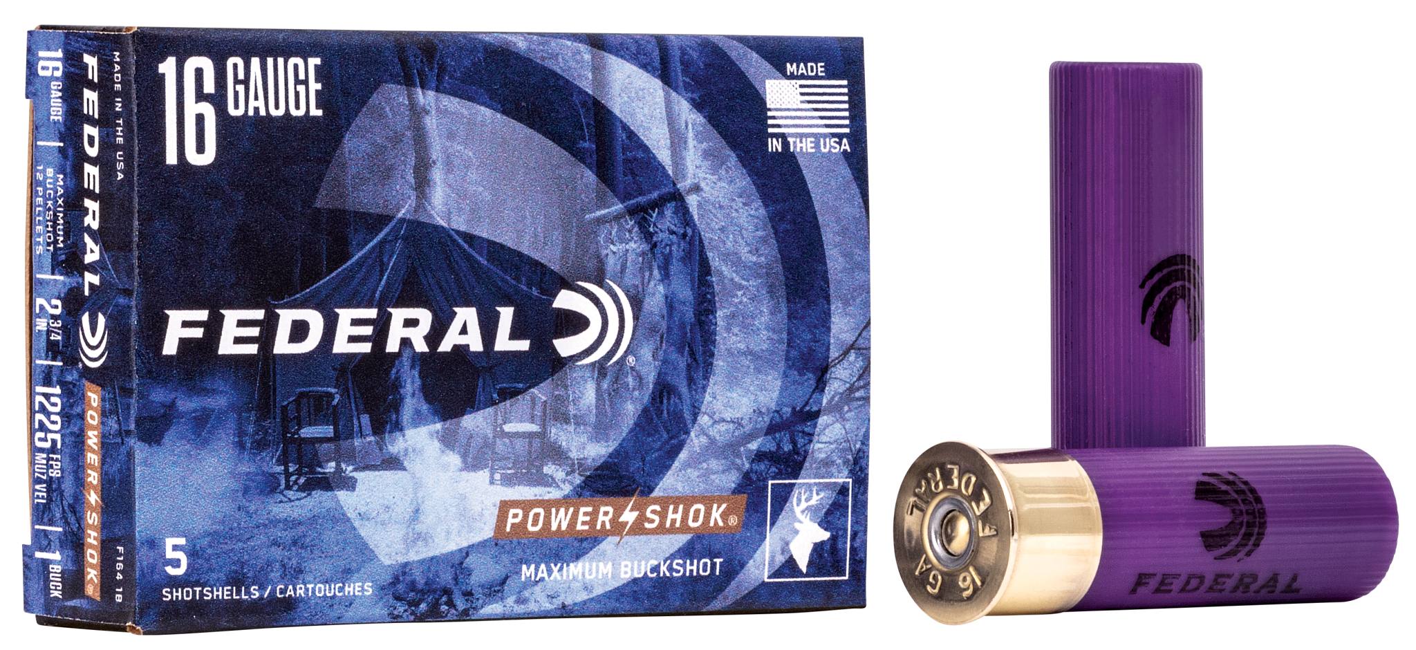 Federal Premium Power-Shok Buckshot, 16 Gauge, 1 Buck Shot, 2-3/4 in, 1225 fps - $12.99 at Federal Premium
