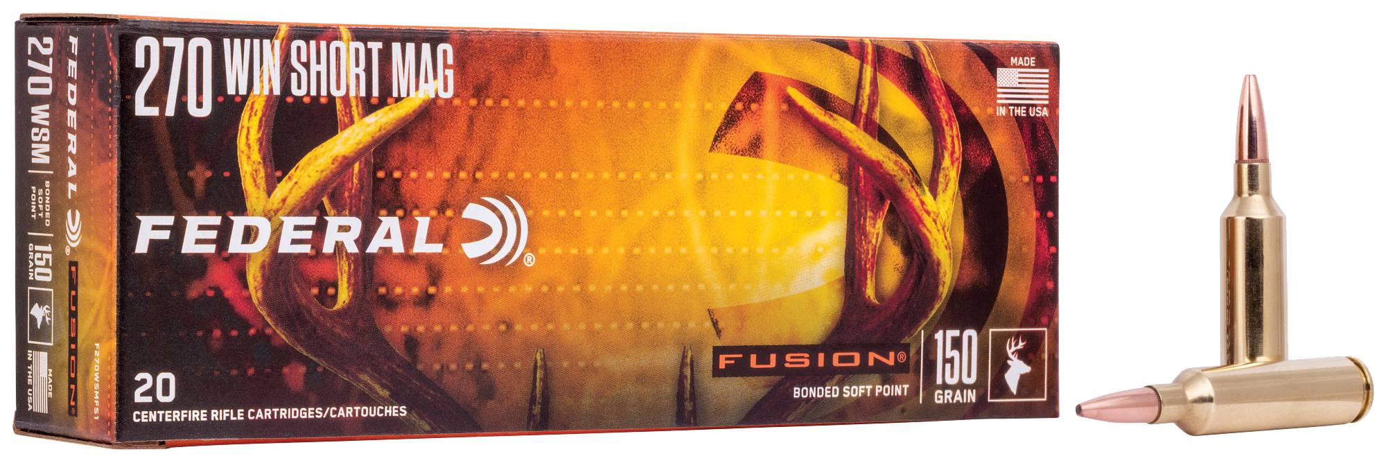 Fusion Rifle, 270 WSM, 150 Grain, Fusion Soft Point, 3060 fps by Federal Premium -