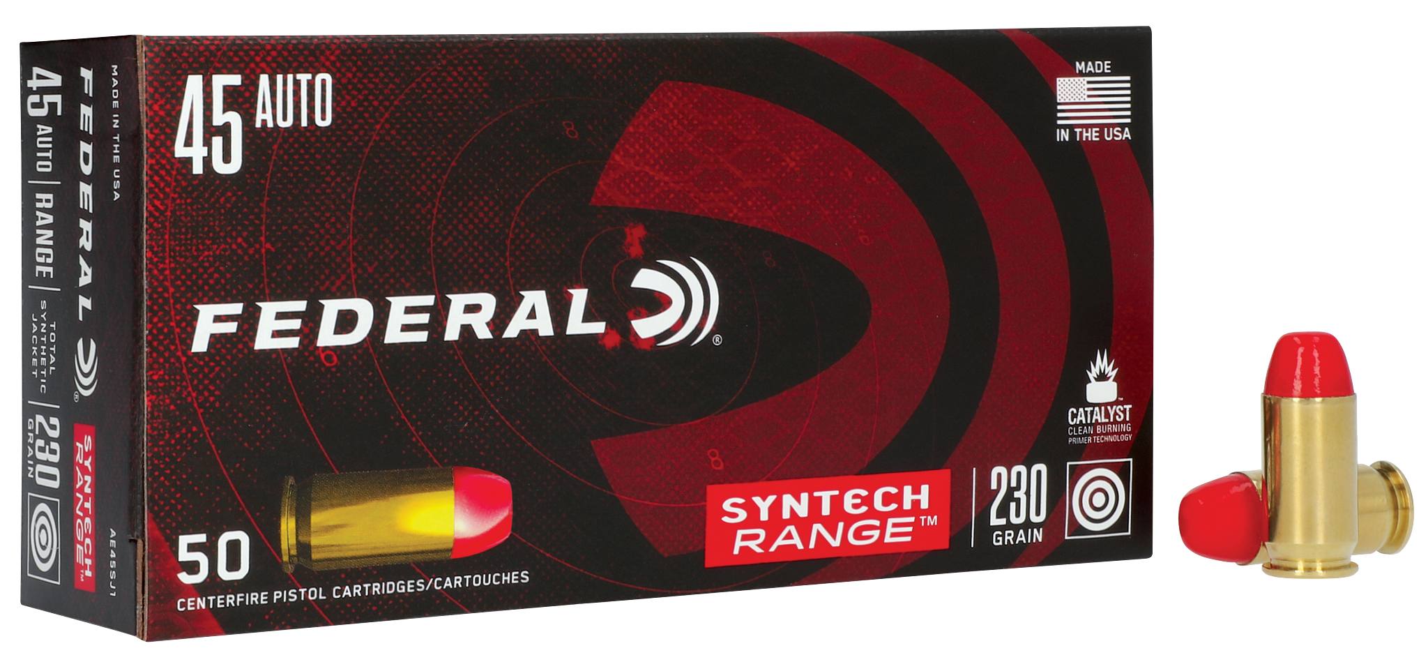Federal Premium Syntech Range, 45 Auto, 230 Grain, Syntech Jacket Flat Nose, 830 fps - $39.99 at Federal Premium