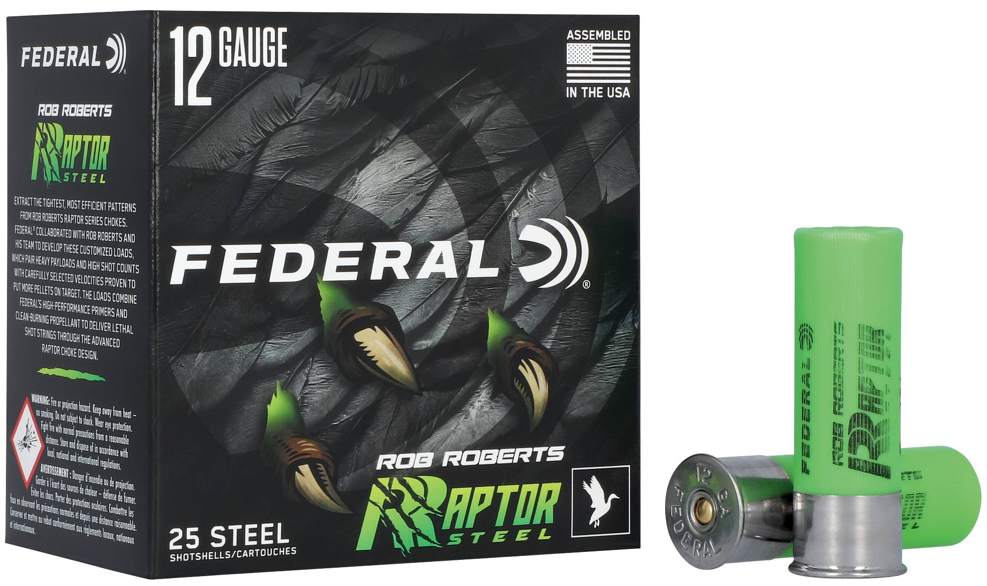 Federal Premium Rob Roberts Raptor Steel, 12 Gauge, 2 Shot, 3 in, 1 3/8 oz, 1400 fps - $34.99 at Federal Premium