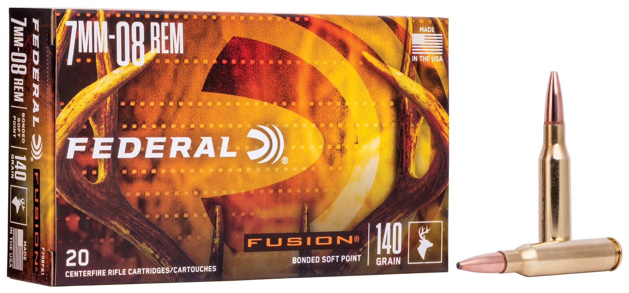 Fusion Rifle, 7mm-08 Rem, 140 Grain, Fusion Soft Point, 2850 fps by Federal Premium -