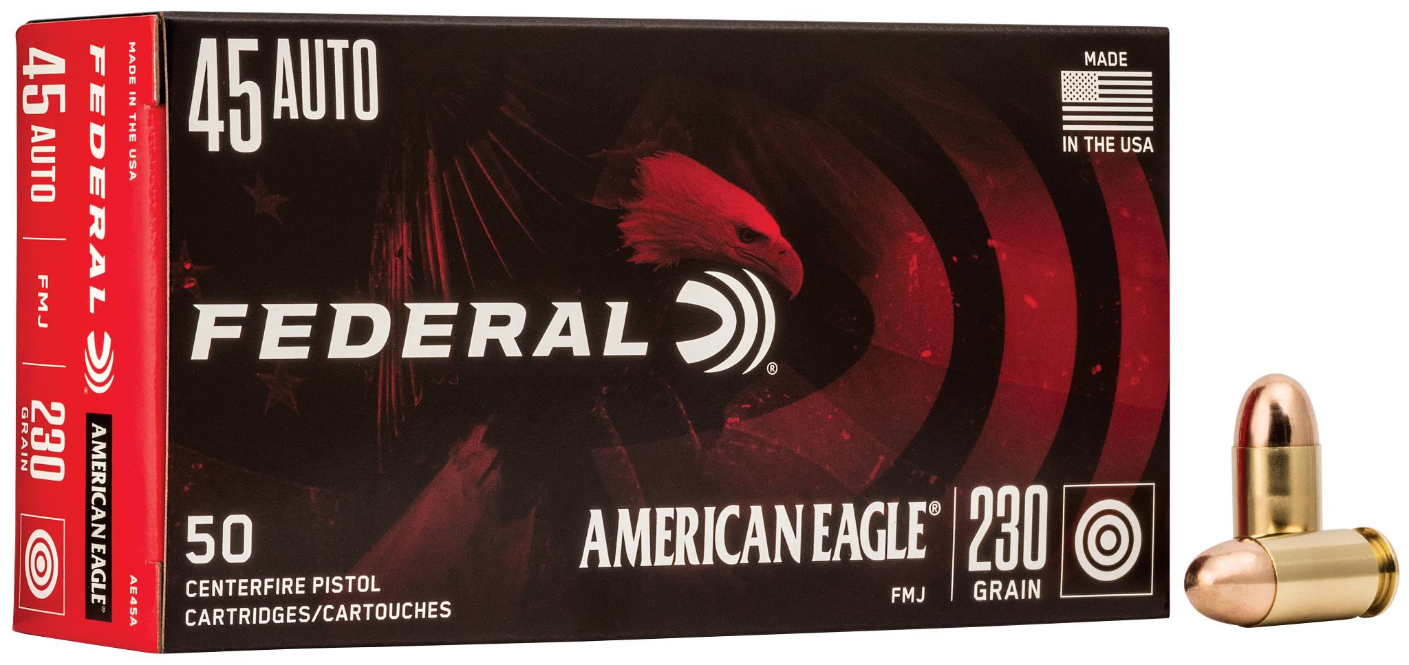 Buy American Eagle Handgun 45 Auto Ammo | 230 Grain, 890 FPS | Federal