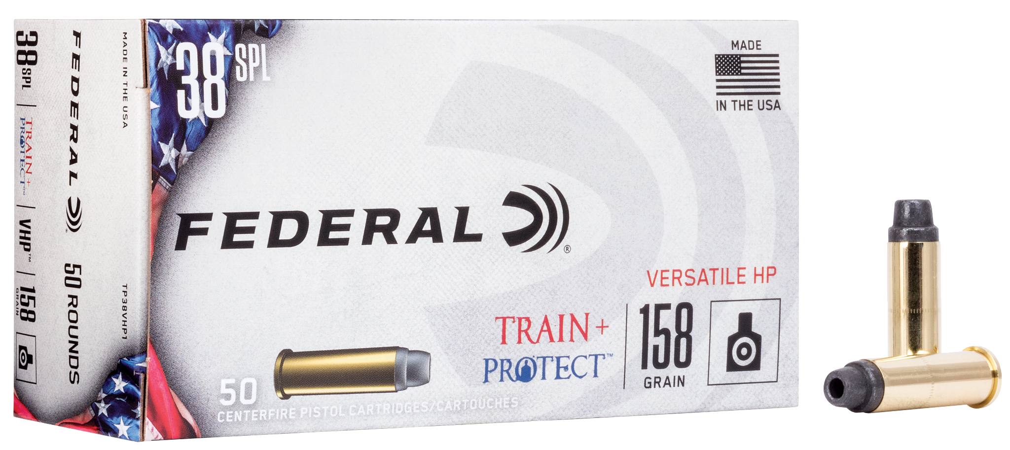 Federal Premium Train + Protect, 38 Special, 158 Grain, Versatile Hollow Point, 830 fps - $48.99 at Federal Premium