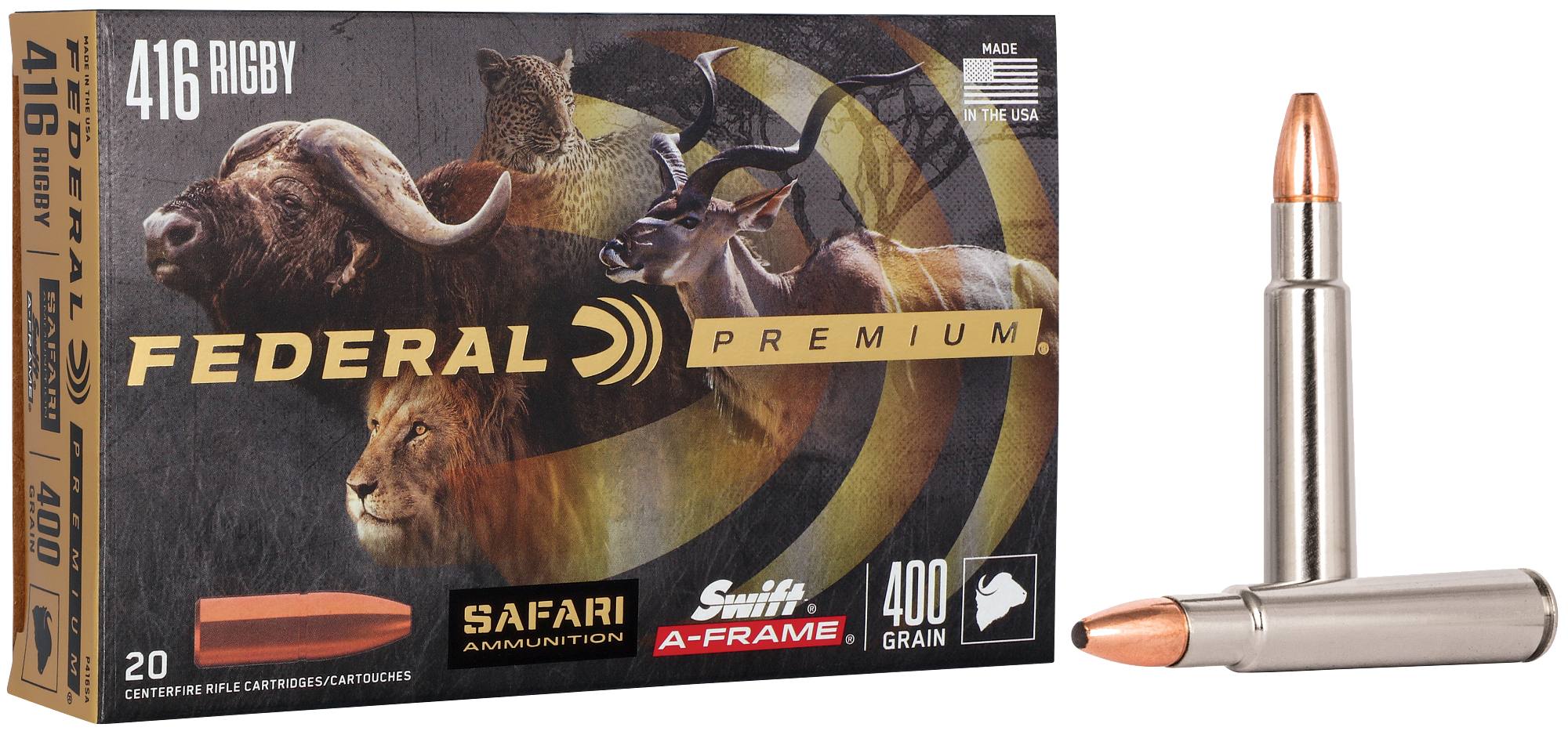 Federal Premium Safari Swift A-Frame, 416 Rigby, 400 Grain, Swift A-Frame, 2350 fps - $362.99 at Federal Premium