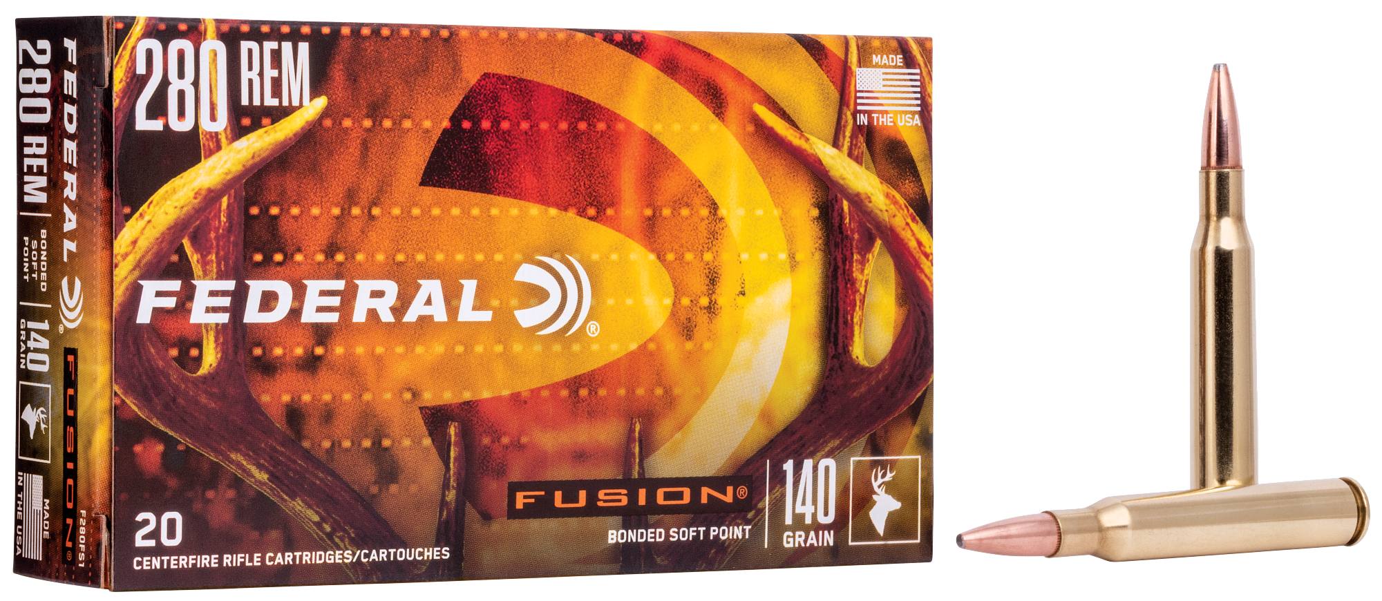 Fusion Rifle, 280 Rem, 140 Grain, Fusion Soft Point, 2990 fps by Federal Premium -
