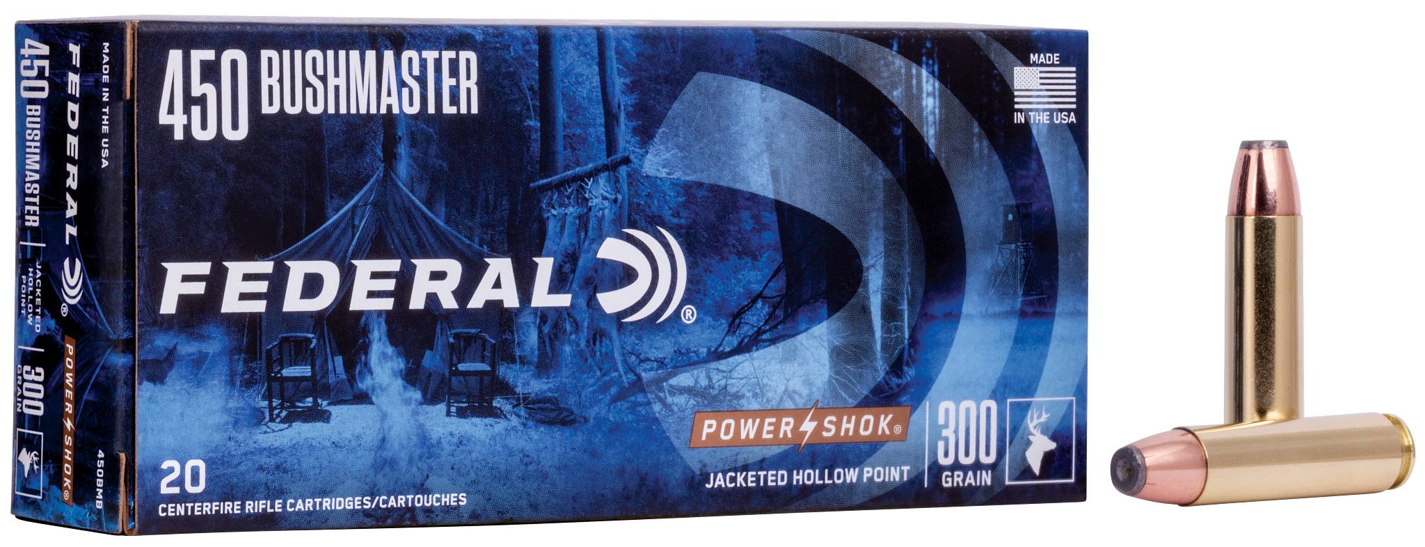 Federal Premium Power-Shok Rifle, 450 Bushmaster, 300 Grain, Soft Point, 1900 fps - $71.99 at Federal Premium