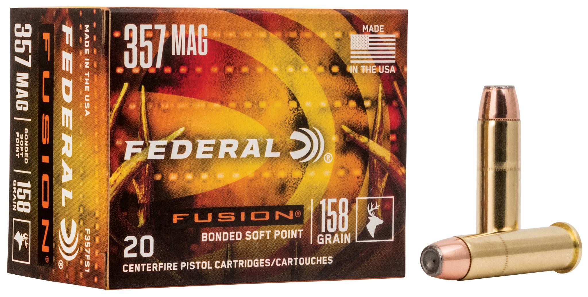 Fusion Handgun, 357 Magnum, 158 Grain, Fusion Soft Point, 1240 fps by Federal Premium -