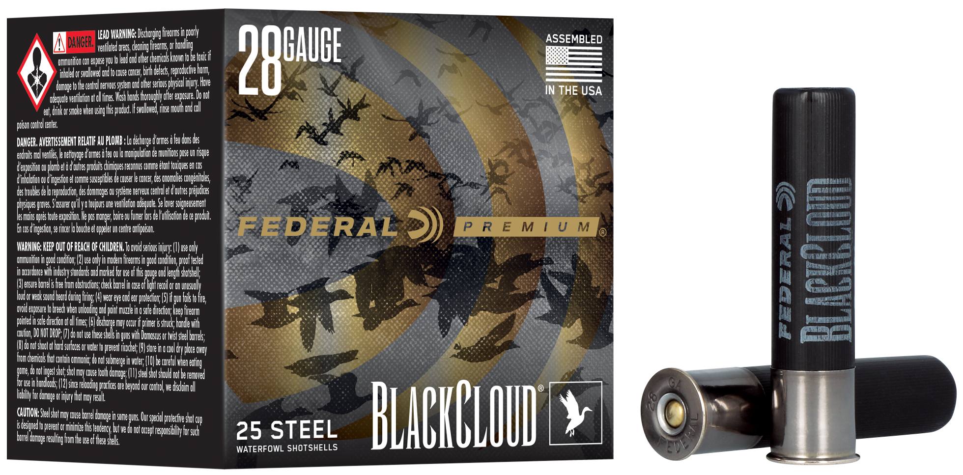 Federal Premium Black Cloud FS Steel, 28 Gauge, 4 Shot, 3 in, 3/4 oz, 1400 fps - $48.99 at Federal Premium